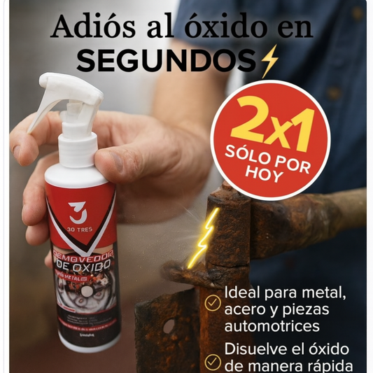 2X1 Removedor de Óxido  – Acción Rápida – Recupera el Brillo Original al Instante