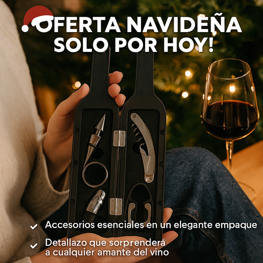 Set Sacacorchos Premium – Abre, Sirve y Conserva tu Vino con Estilo en Segundos 🍷