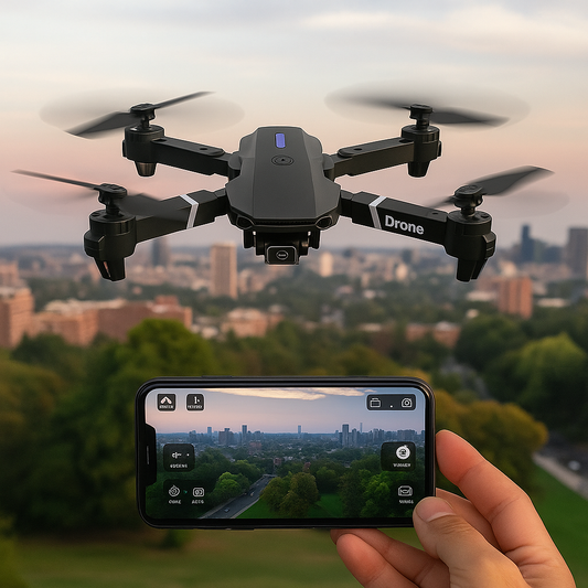 Mini Dron E88 con Transmisión en Vivo – Captura Desde el Cielo – Aprende a Volar en Menos de 5 Minutos