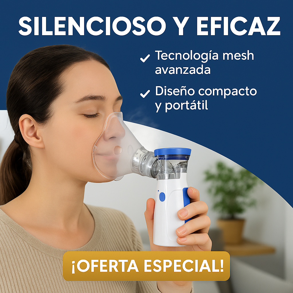 Dispositivo Nebulizador Compacto – Uso Diario sin Ruidos – Respira con Tranquilidad Día y Noche