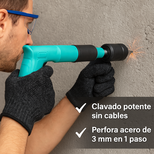 Pistola de Clavos Manual – Clavado Potente – Perfora Acero de 3 mm en 1 Paso