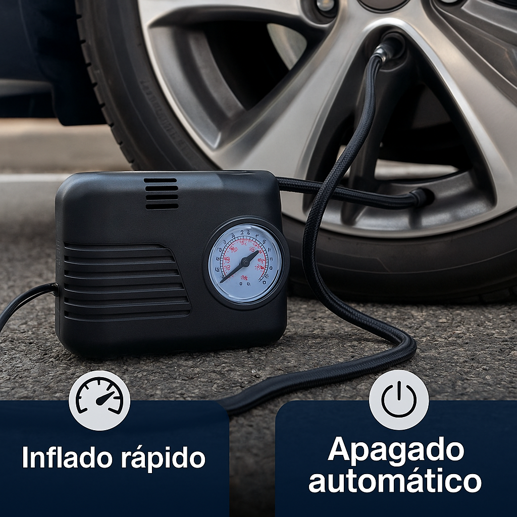 Compresor de Aire Portátil – Infla Neumáticos en Minutos