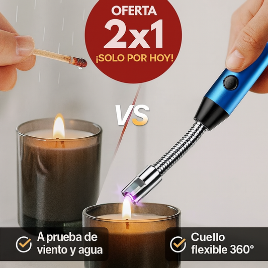 Encendedor Plasma Flex™ – Cuello 360° – Fuego Seguro