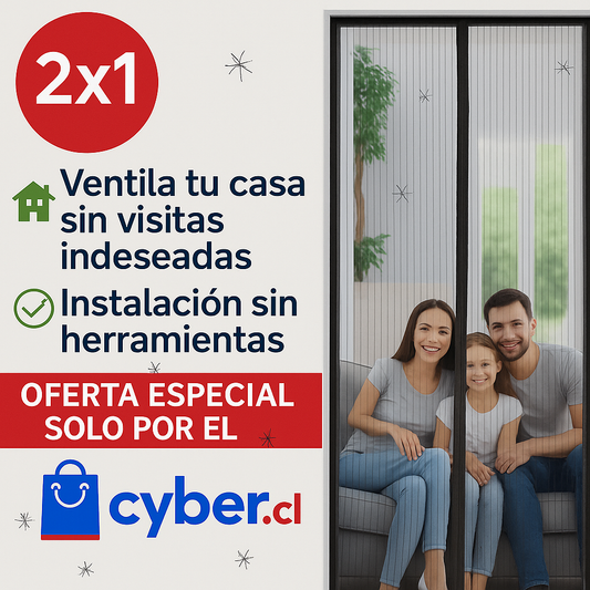2X1 Mosquitera Magnética – Cierre Automático – Hogar Fresco y Libre de Insectos. OFERTA CYBER!!