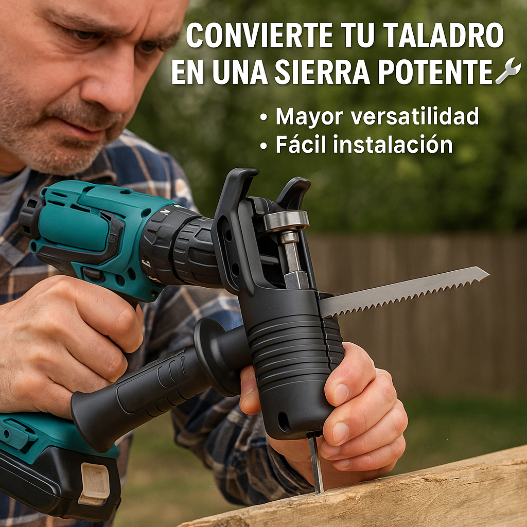 2x1 Sierra Caladora Adaptador de Taladro – Herramienta Versátil para Todo Tipo de Corte