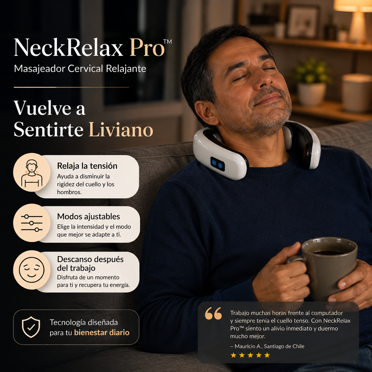 NeckRelax Pro™-Masajeador Cervical Relajante-Vuelve a Sentirte Liviano