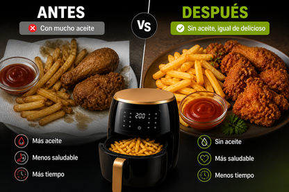 AirFry Elite 6L – Cocción Rápida y Saludable – Resultados Crujientes Sin Aceite