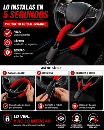 Bloqueo Antirrobo para Volante – Seguridad Total en Segundos