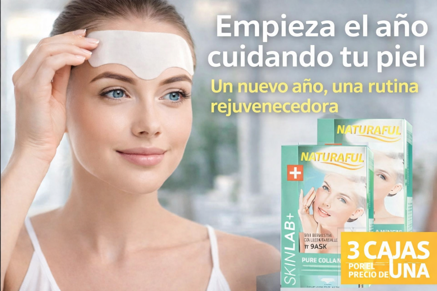 3X1 Parche de  Colageno en  Gel – Hidratación Antiarrugas – Piel más Suave en 30 Minutos