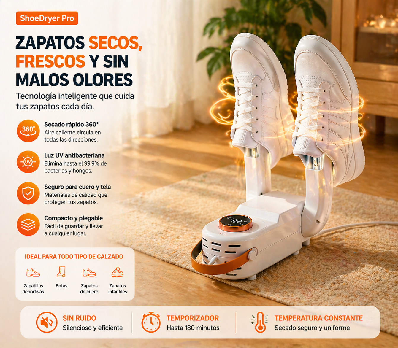ShoeDryer Pro – Secador Eléctrico de Zapatos