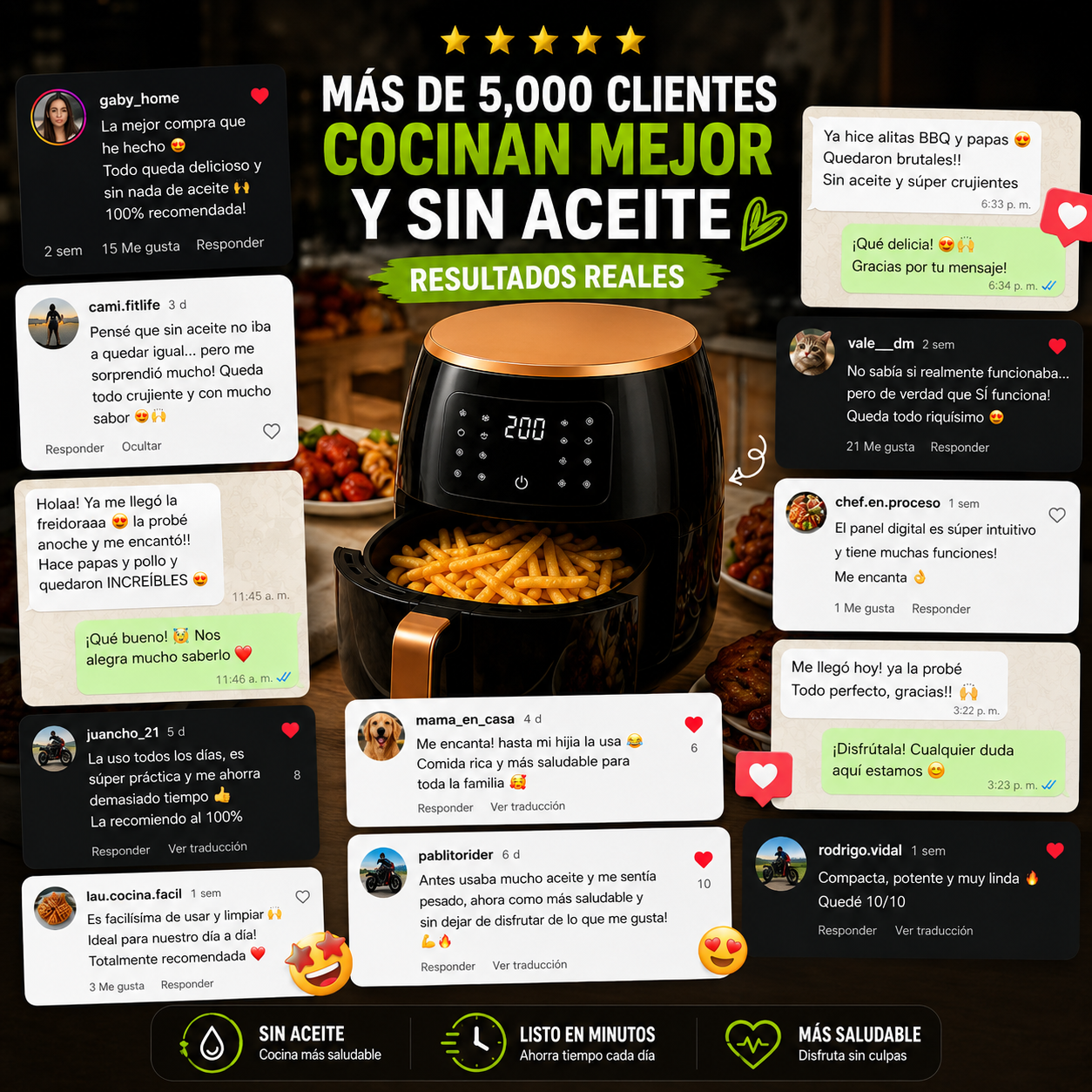AirFry Elite 6L – Cocción Rápida y Saludable – Resultados Crujientes Sin Aceite