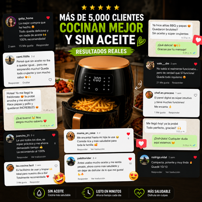 AirFry Elite 6L – Cocción Rápida y Saludable – Resultados Crujientes Sin Aceite