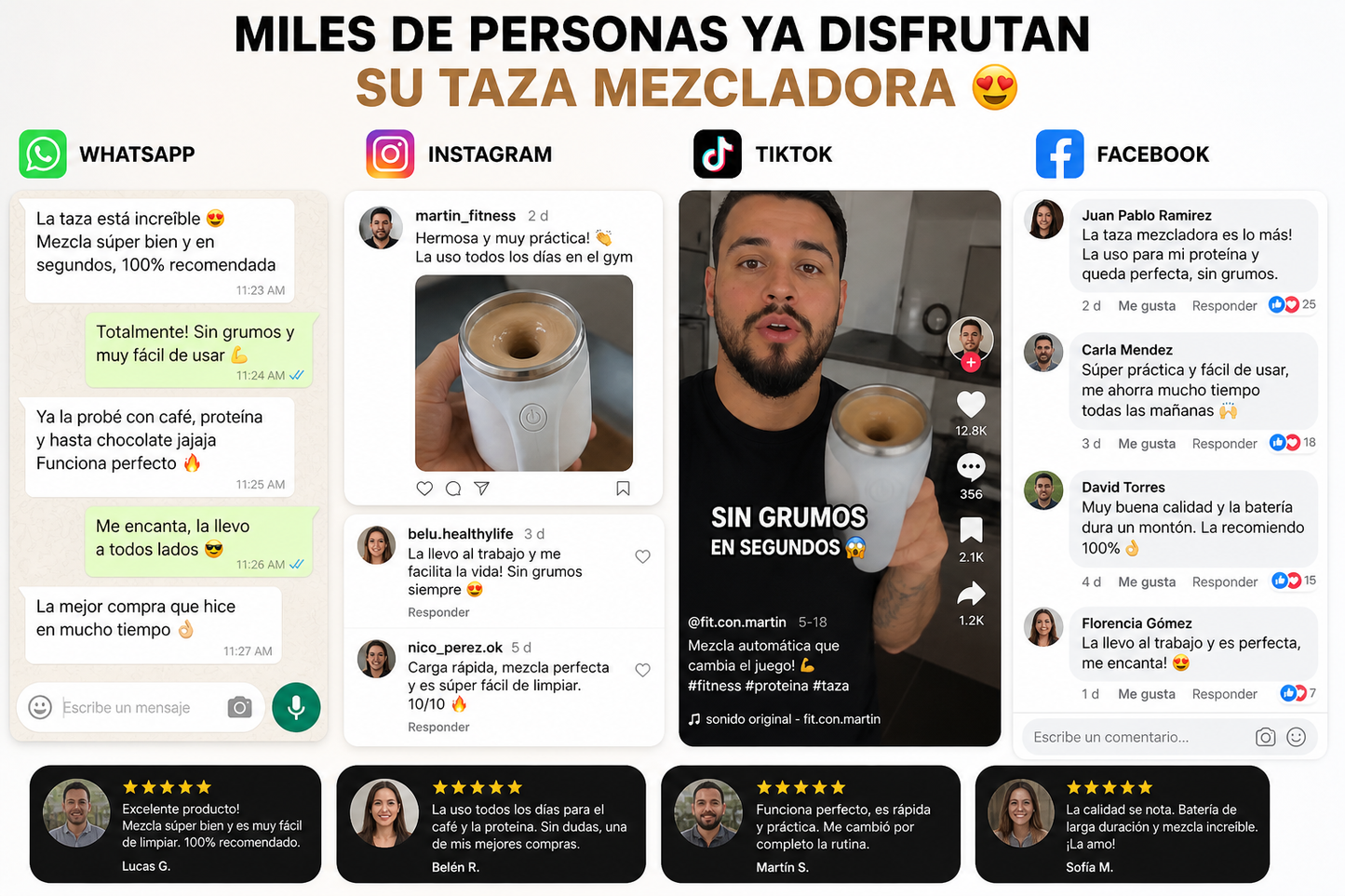 MixGo™ – Vaso Batidor Automático Portátil – Mezcla en segundos estés donde estés