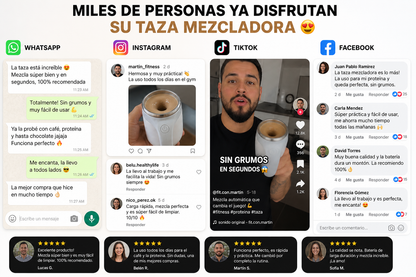 MixGo™ – Vaso Batidor Automático Portátil – Mezcla en segundos estés donde estés