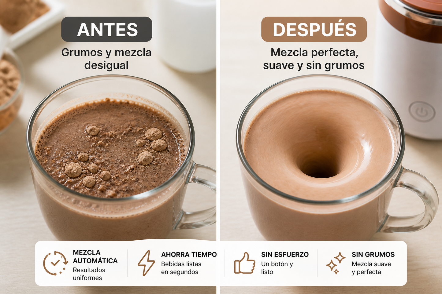 MixGo™ – Vaso Batidor Automático Portátil – Mezcla en segundos estés donde estés