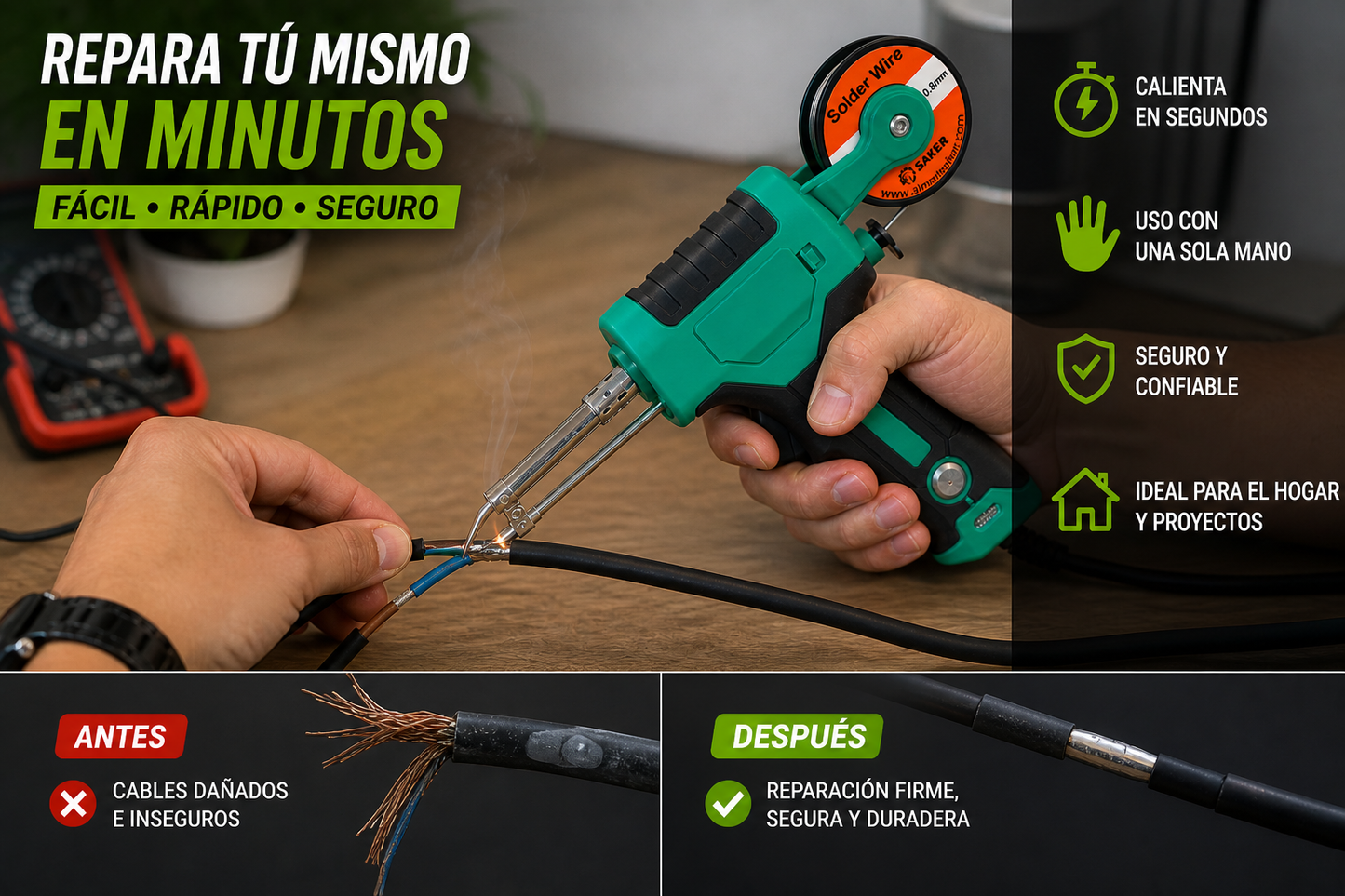 FixPro™ – Pistola de Soldar 5 en 1 – Repara Fácil desde Casa