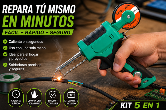FixPro™ – Pistola de Soldar 5 en 1 – Repara Fácil desde Casa