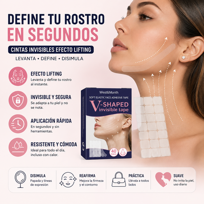 V-Shaped Invisible Tape – Cinta Facial Invisible Efecto Tensor