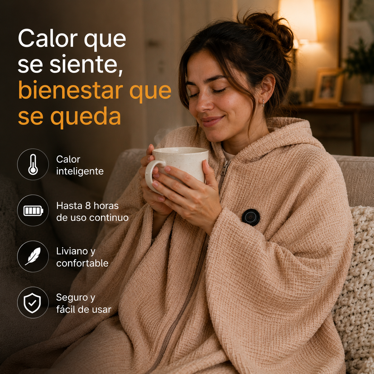 WarmWrap™ Poncho Térmico USB- Abrígate Sin Prender la Estufa