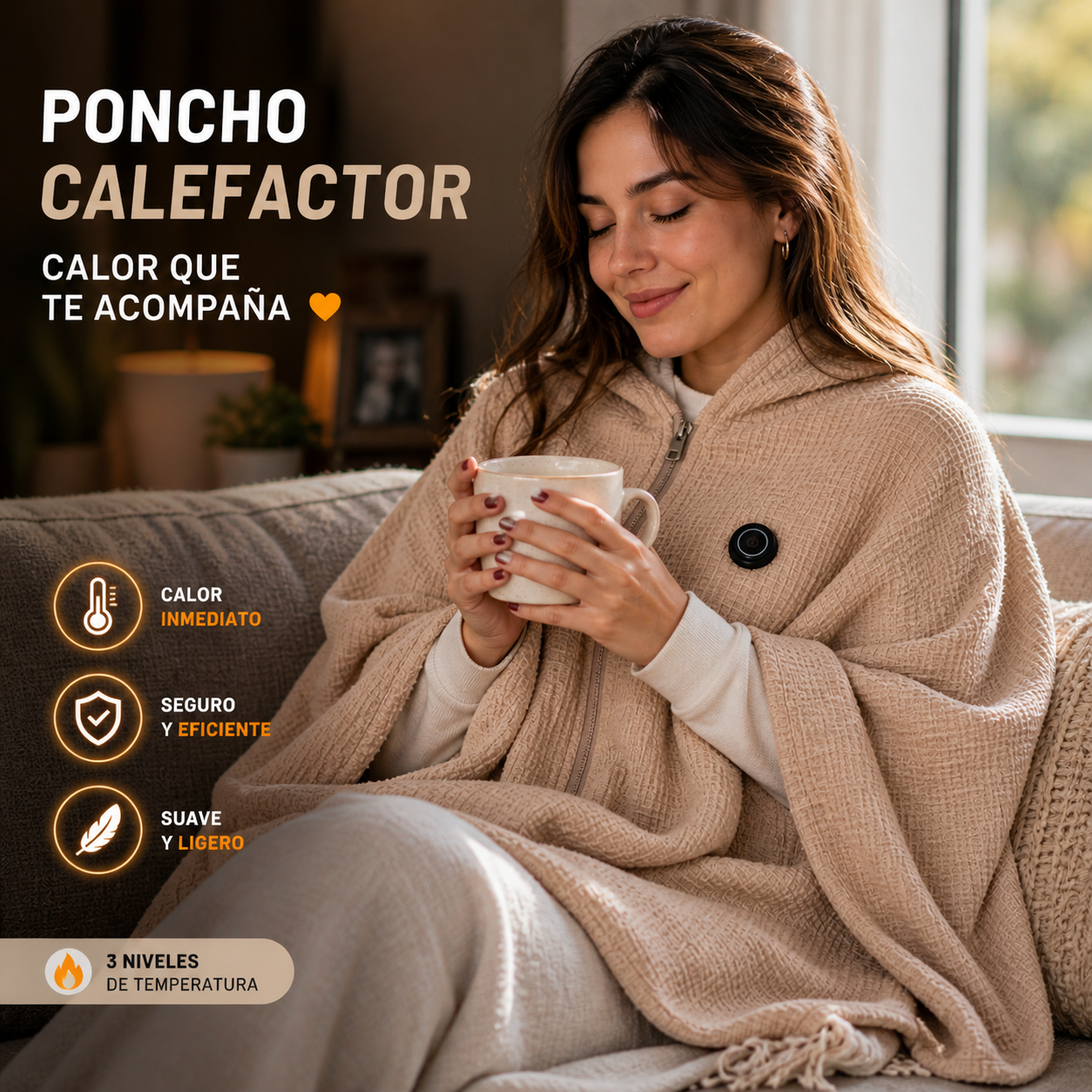 WarmWrap™ Poncho Térmico USB- Abrígate Sin Prender la Estufa