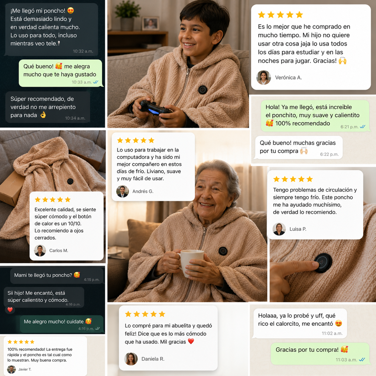 WarmWrap™ Poncho Térmico USB- Abrígate Sin Prender la Estufa