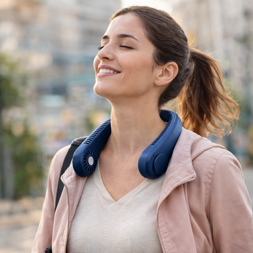 Ventilador de Cuello Portátil – Frescura Manos Libres – Comodidad Continua Durante el Día
