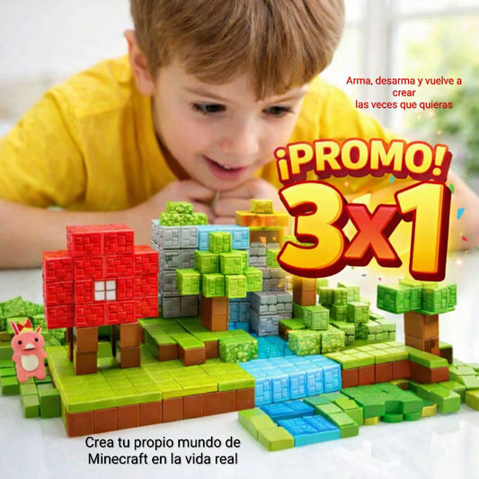 Bloques Magnéticos Tipo Minecraft – Construcción Creativa – Estimula imaginación y lógica jugando