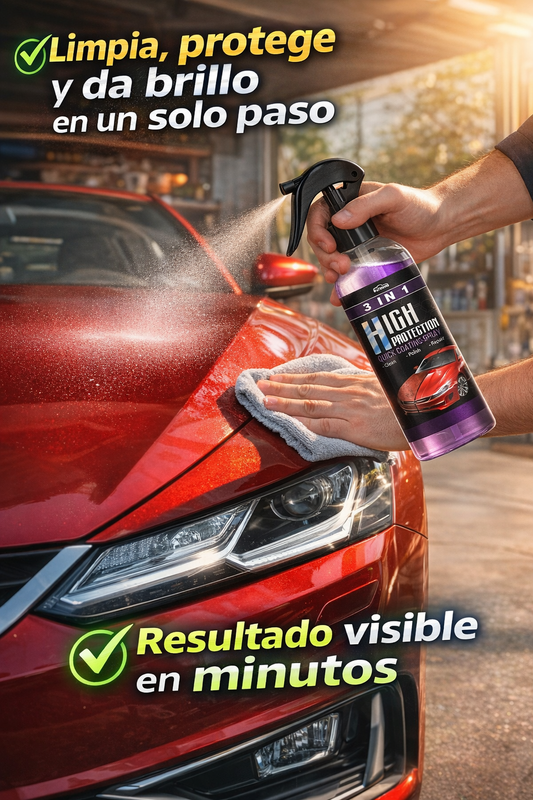 Spray Cerámico 3 en 1 – Limpia y Protege – Brillo Visible en Minutos
