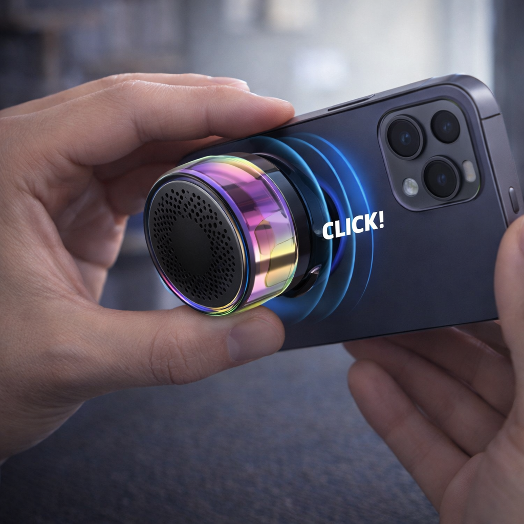 Parlante Magnético Portátil – Audio Potente – Mejora el Sonido de tu Celular al Instante