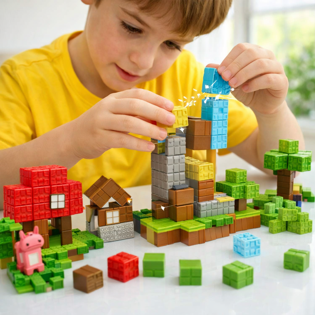 Bloques Magnéticos Tipo Minecraft – Construcción Creativa – Estimula imaginación y lógica jugando