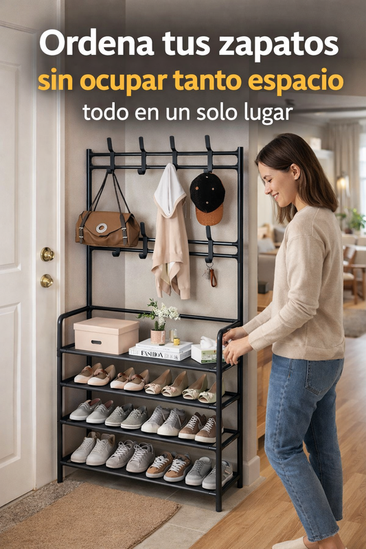 Zapatero Multiuso 3 Niveles – Almacenamiento Compacto – Aprovecha cada rincón de tu hogar fácilmente