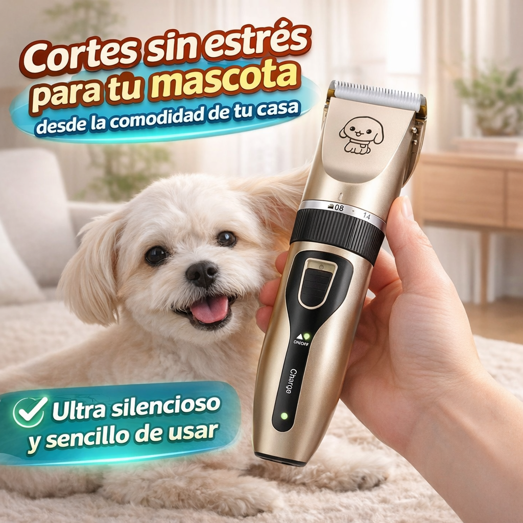 Cortapelos Eléctrico para Perros y Gatos – Bajo Ruido – Mascotas Relajadas en Cada Corte