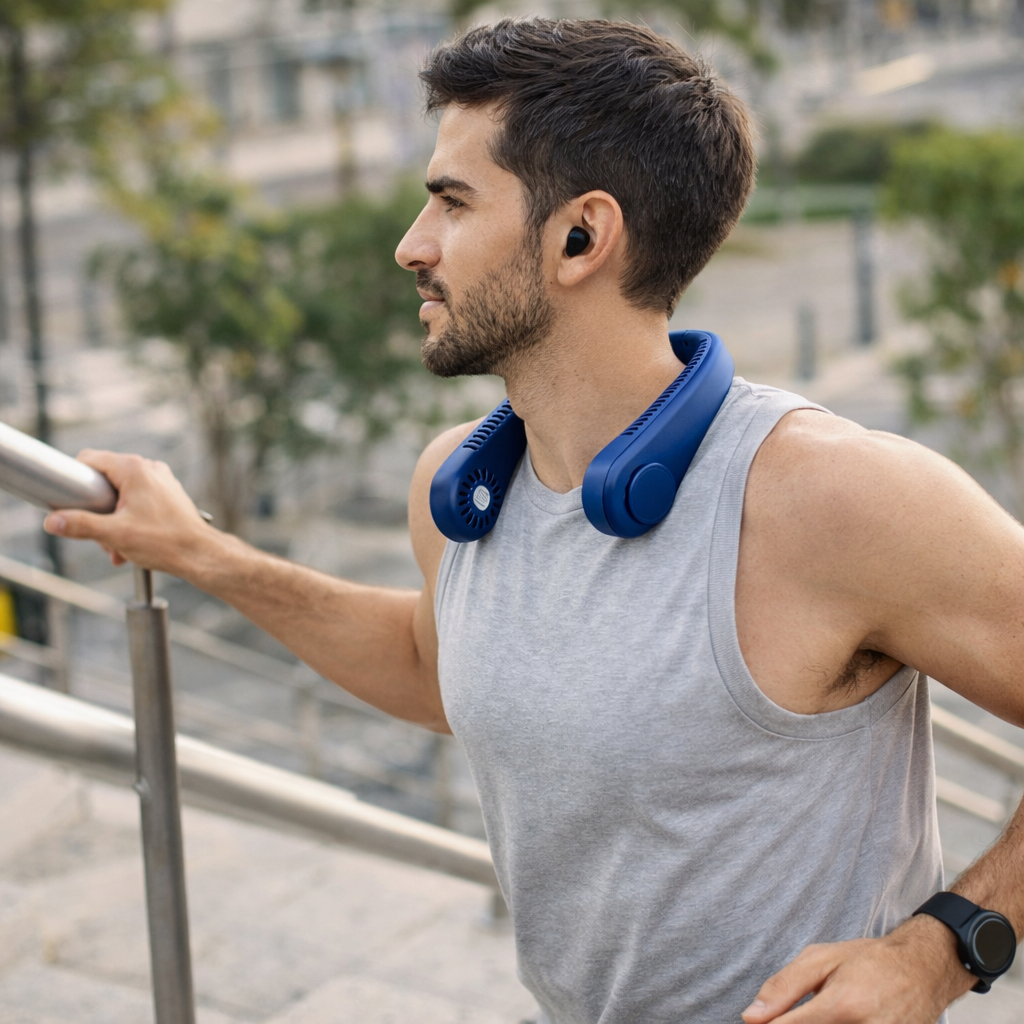 Ventilador de Cuello Portátil – Frescura Manos Libres – Comodidad Continua Durante el Día