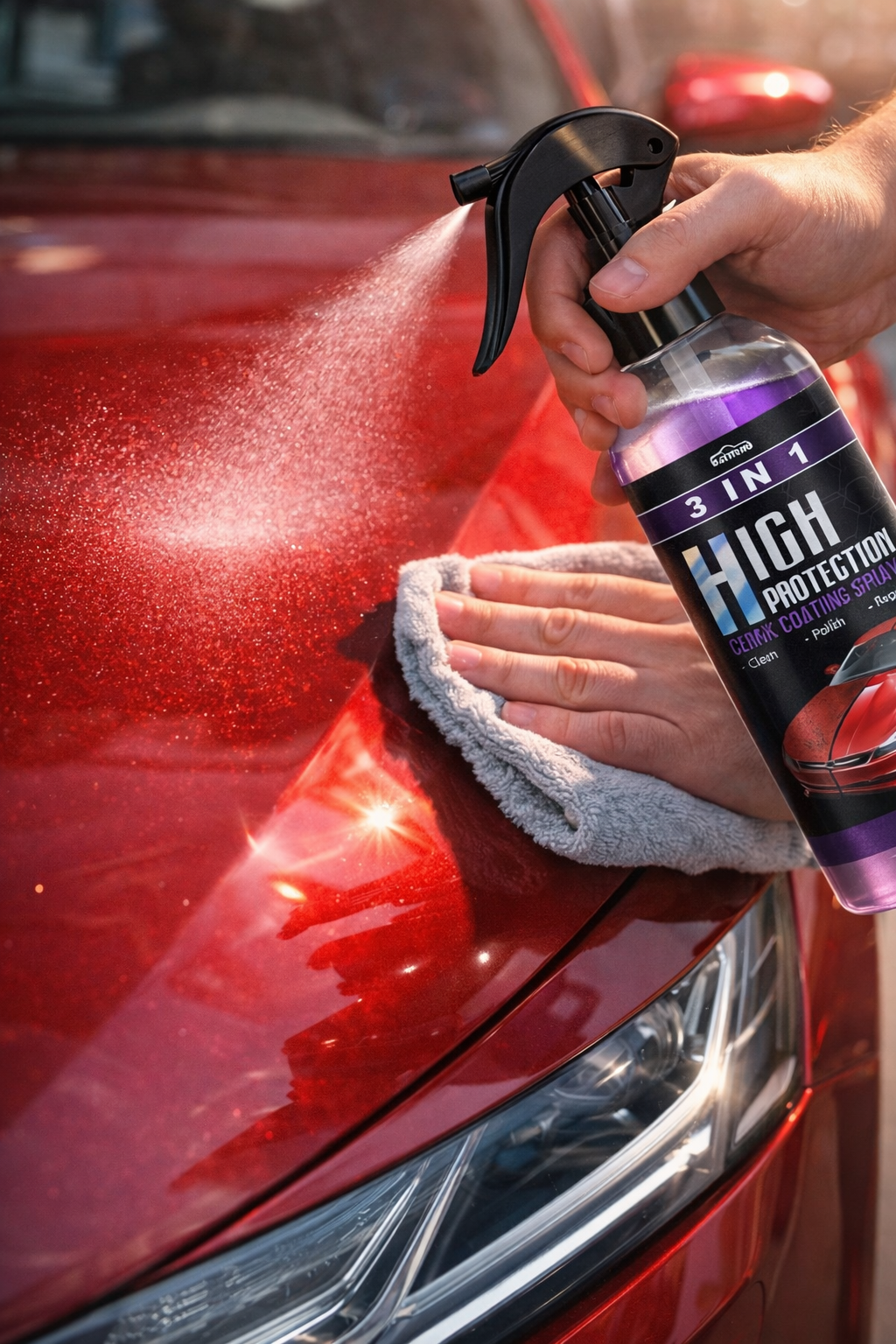 Spray Cerámico 3 en 1 – Limpia y Protege – Brillo Visible en Minutos