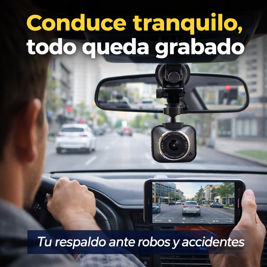 Dash Cam para Auto con WiFi – Registro de Viajes – Respaldo Visual Inmediato Ante Choques o Incidentes