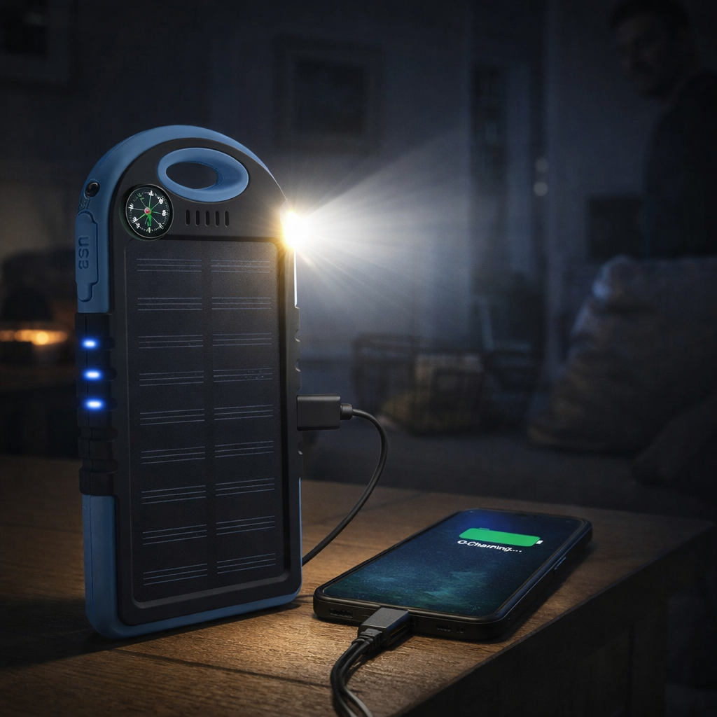 Batería Solar Portátil – Carga en Cualquier Lugar – Mantén tu Teléfono Activo Todo el Día