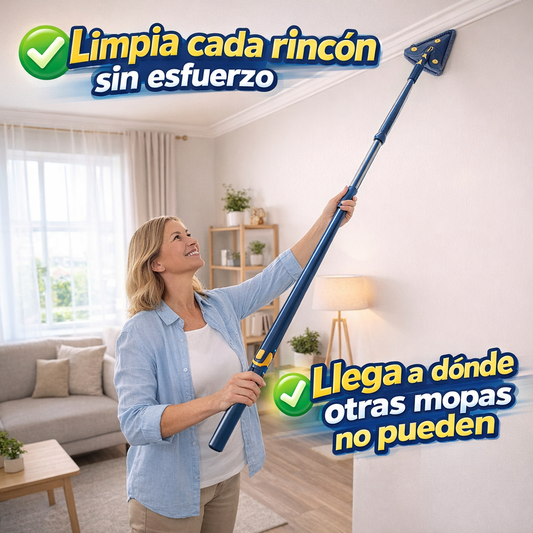 Mopa Giratoria 360° – Alcance Total – Limpia Zonas Difíciles Sin Esfuerzo