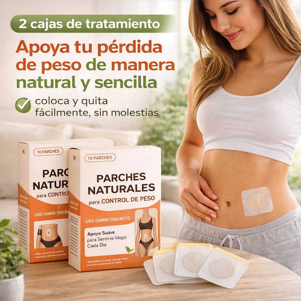 2 cajas Parches Naturales para Control de Peso – Uso Diario Discreto – Apoyo Suave para Sentirte Mejor Cada Día