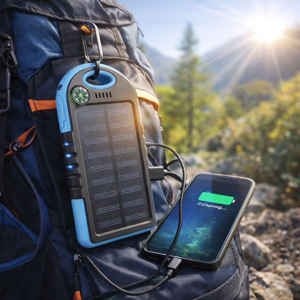 Batería Solar Portátil – Carga en Cualquier Lugar – Mantén tu Teléfono Activo Todo el Día