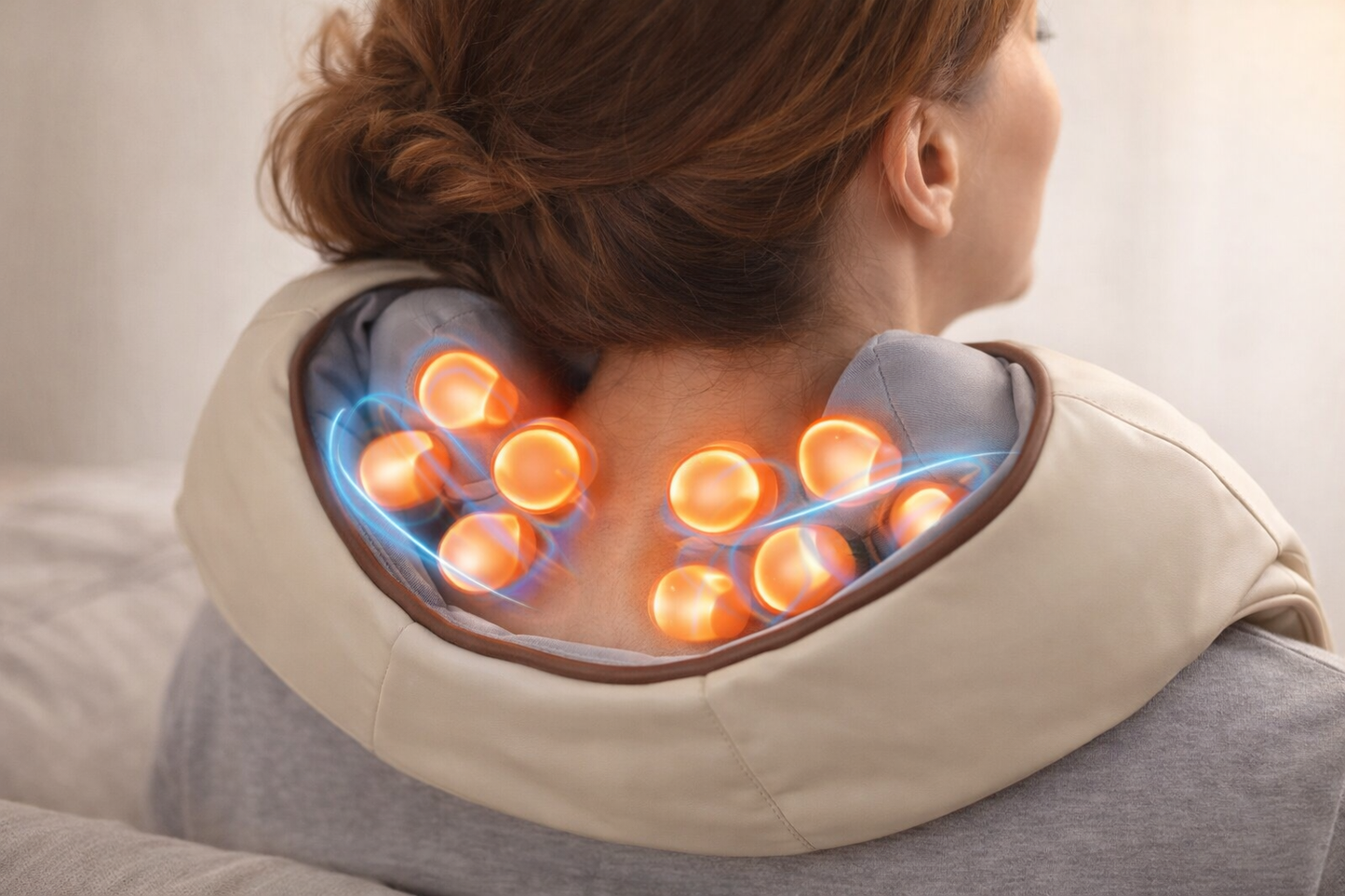 Masajeador Multifuncional Recargable – Masaje Sin Esfuerzo – Más relajación diaria sin usar las manos