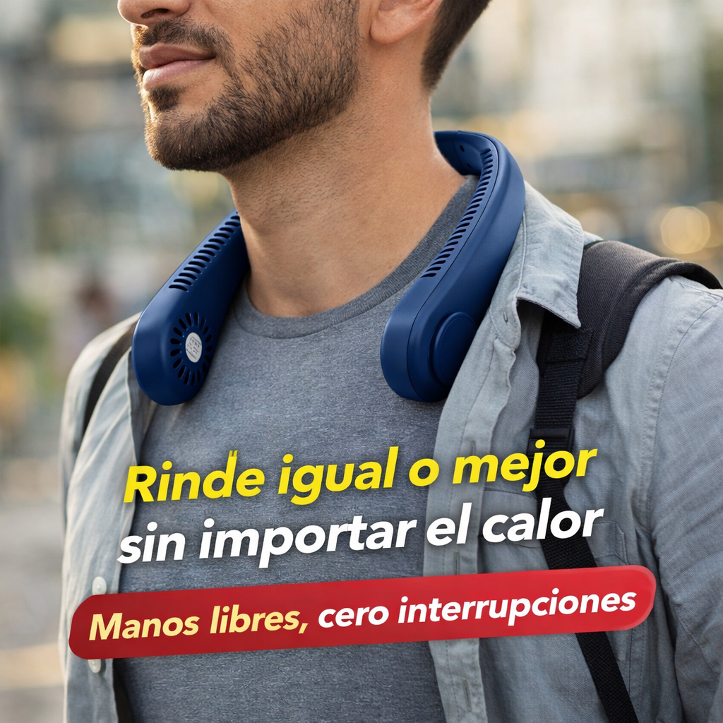 Ventilador de Cuello Portátil – Frescura Manos Libres – Comodidad Continua Durante el Día