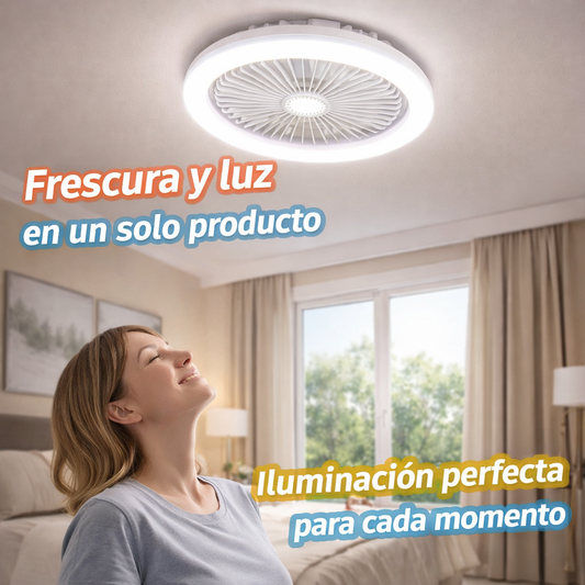 Ventilador de Techo con Luz LED – Ventila e Ilumina – Ambiente Fresco y Bien Iluminado al Instante