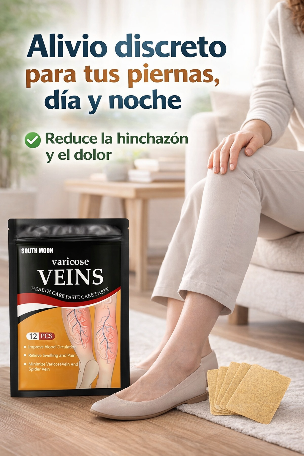 Parche de Pierna – Alivio Diario – Piernas Más Cómodas Día y Noche