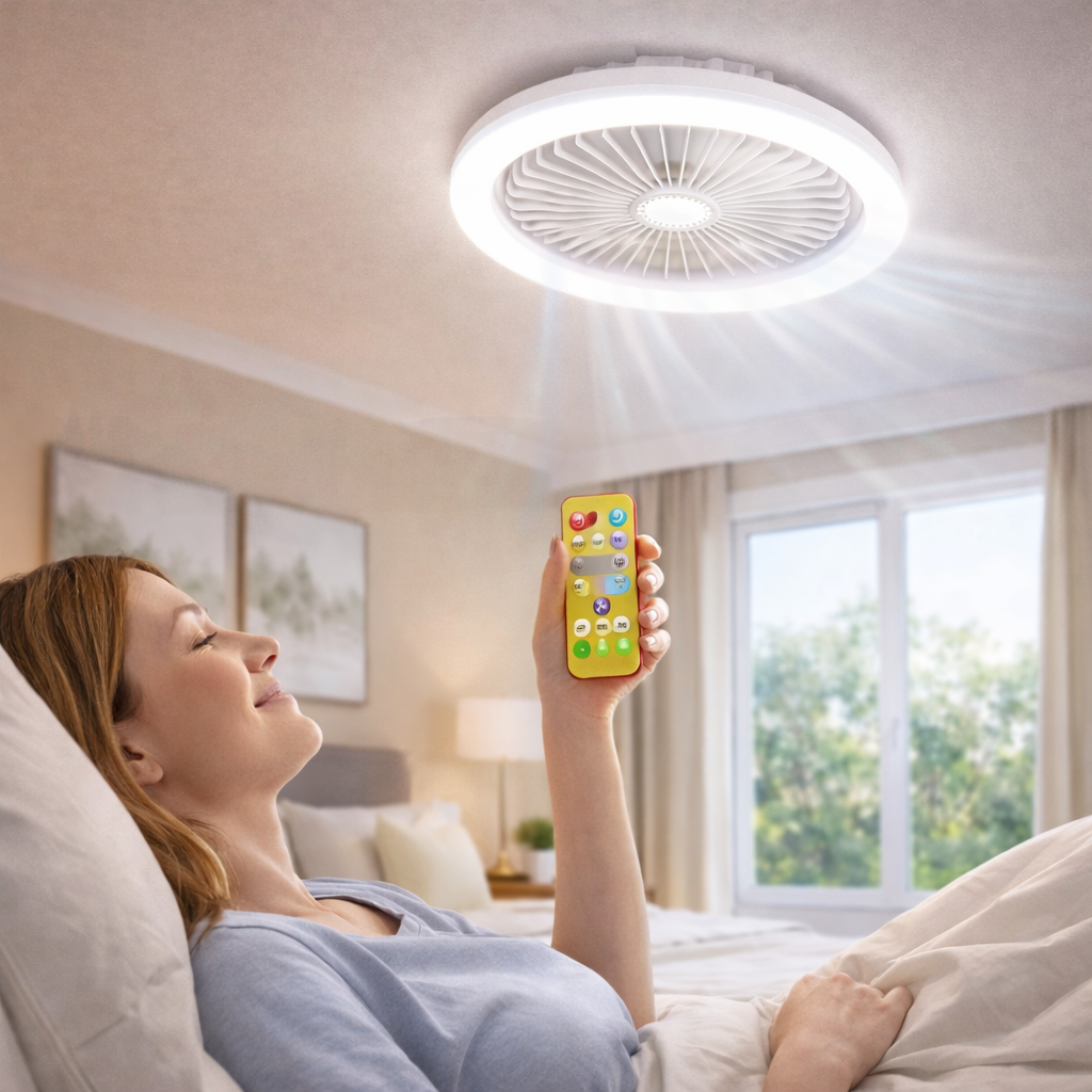 Ventilador de Techo con Luz LED – Ventila e Ilumina – Ambiente Fresco y Bien Iluminado al Instante