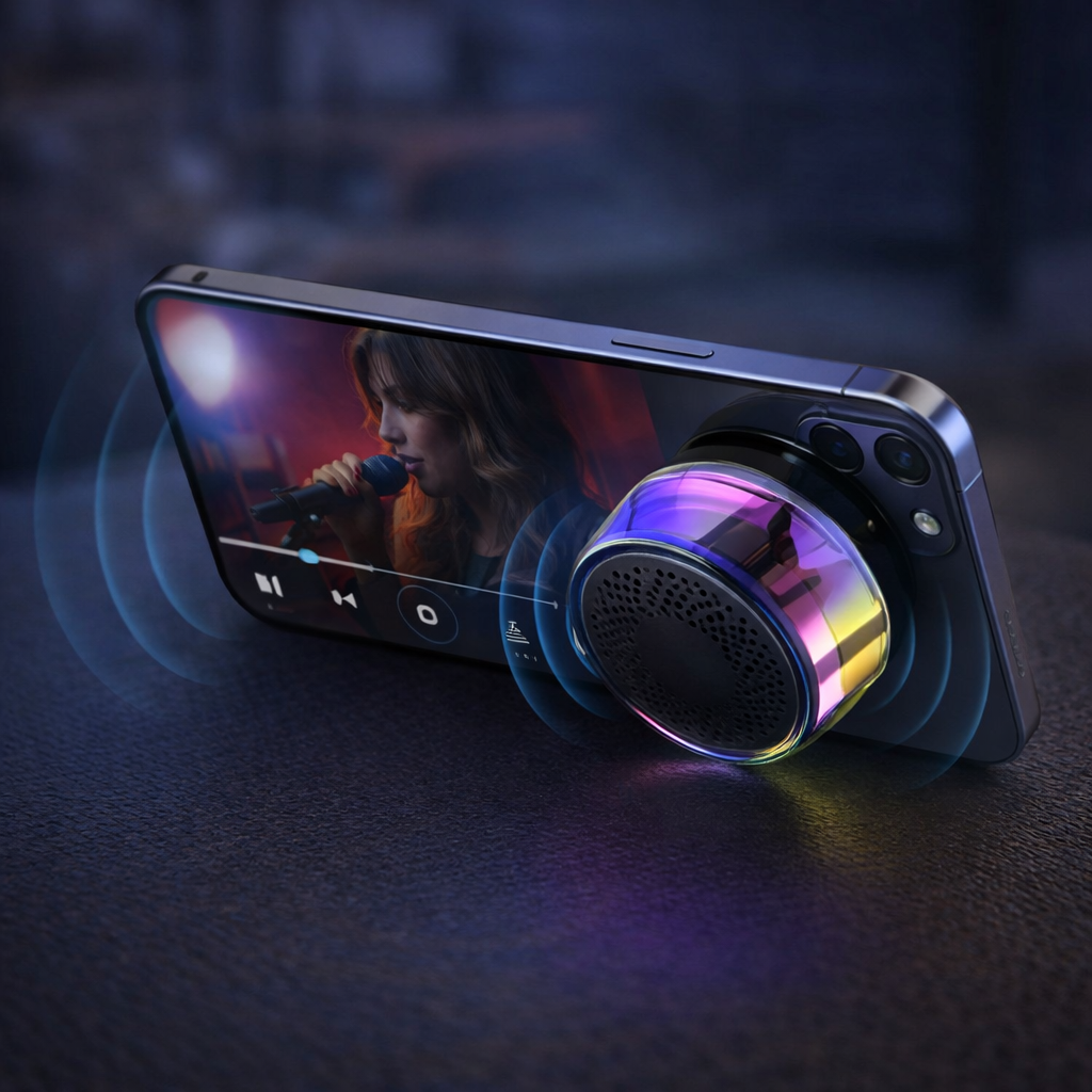 Parlante Magnético Portátil – Audio Potente – Mejora el Sonido de tu Celular al Instante