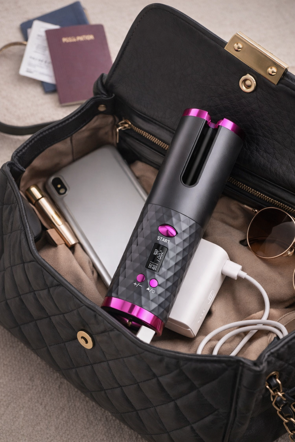 Rizador Automático Inalámbrico USB – Riza sin Técnica – Look de Salón en Minutos