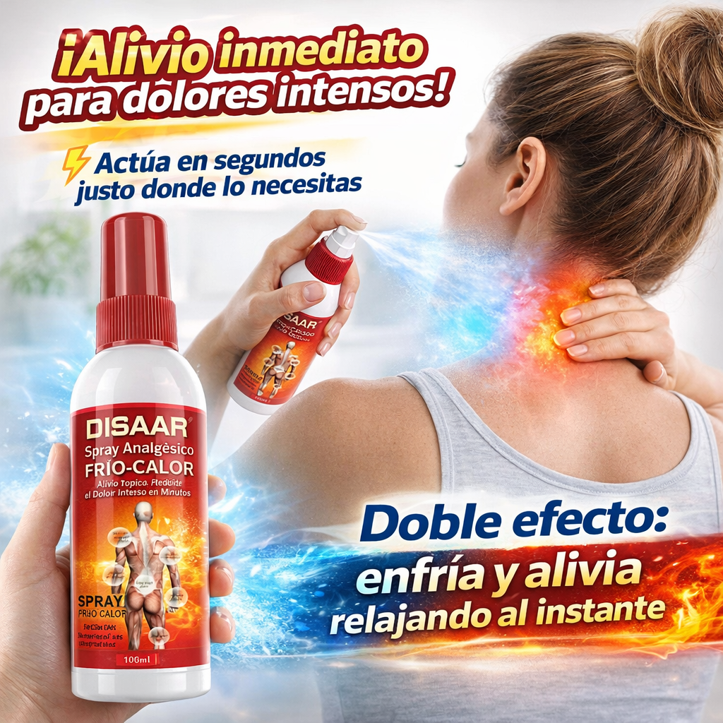 Spray Analgésico Frío-Calor – Alivio Tópico – Reduce el Dolor Intenso en Minutos