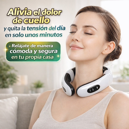 Masajeador de Cuello Inteligente – Descarga Muscular – Menos Rigidez en Solo Minutos
