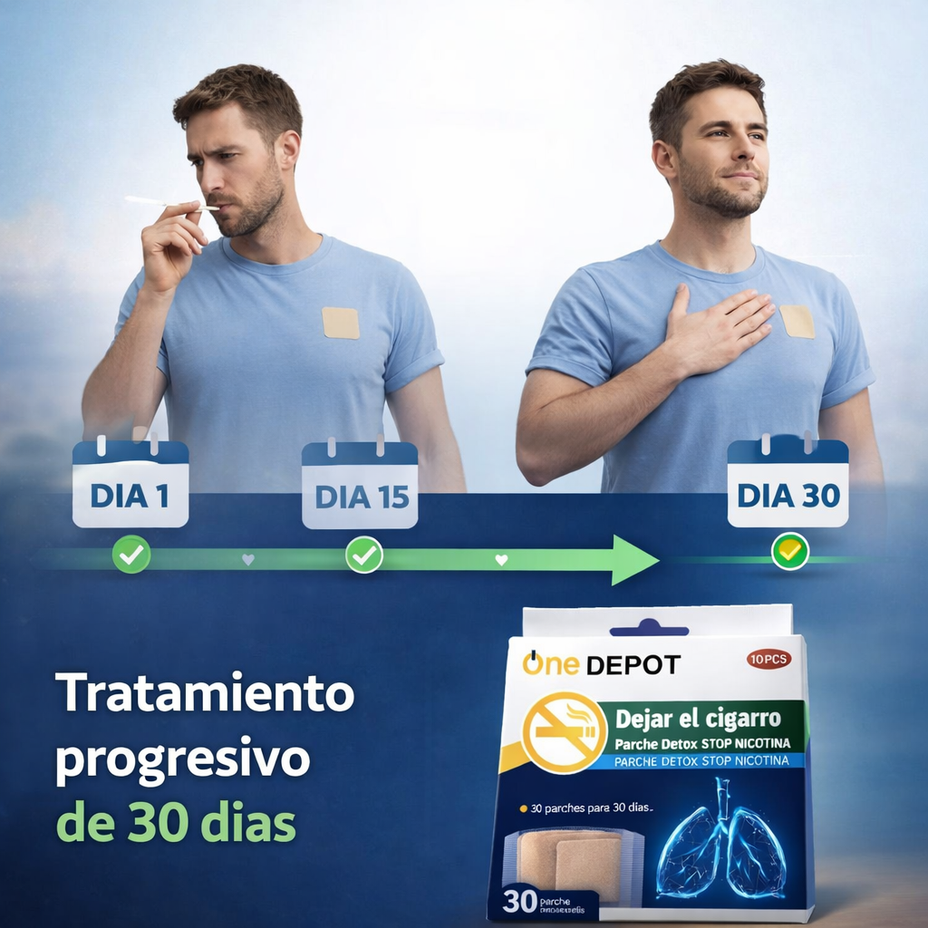 Tratamiento mensual Parche One Depot – Control de Ansiedad – Apoyo para Reducir el Cigarrillo en 30 Días