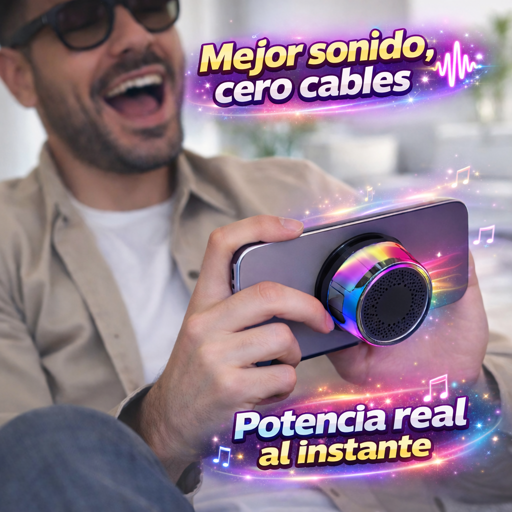 Parlante Magnético Portátil – Audio Potente – Mejora el Sonido de tu Celular al Instante